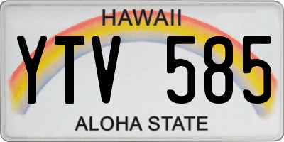 HI license plate YTV585