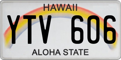 HI license plate YTV606