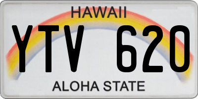 HI license plate YTV620