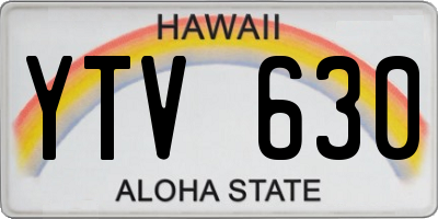 HI license plate YTV630