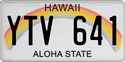 HI license plate YTV641