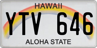 HI license plate YTV646