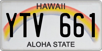 HI license plate YTV661