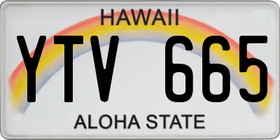 HI license plate YTV665