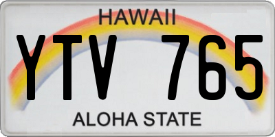 HI license plate YTV765