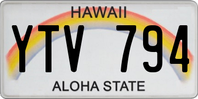 HI license plate YTV794