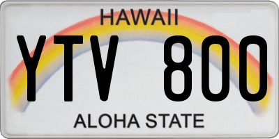 HI license plate YTV800