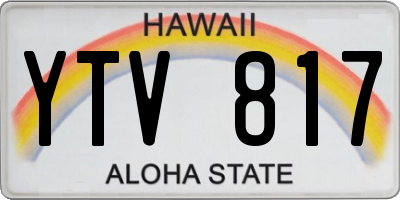 HI license plate YTV817