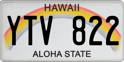 HI license plate YTV822