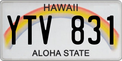 HI license plate YTV831
