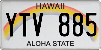 HI license plate YTV885