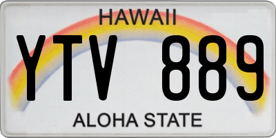 HI license plate YTV889