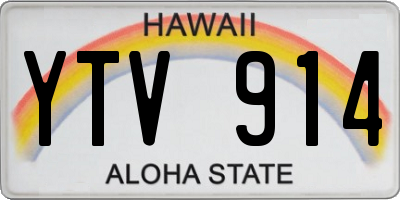 HI license plate YTV914