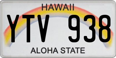 HI license plate YTV938
