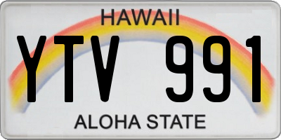 HI license plate YTV991
