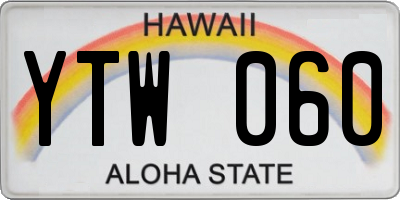HI license plate YTW060