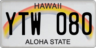 HI license plate YTW080
