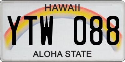 HI license plate YTW088