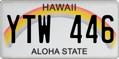 HI license plate YTW446