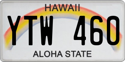 HI license plate YTW460