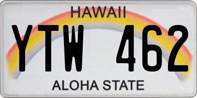 HI license plate YTW462