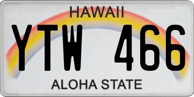 HI license plate YTW466