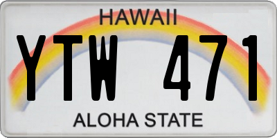 HI license plate YTW471
