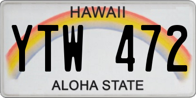 HI license plate YTW472