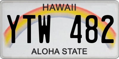 HI license plate YTW482