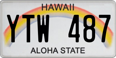 HI license plate YTW487