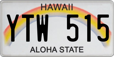 HI license plate YTW515