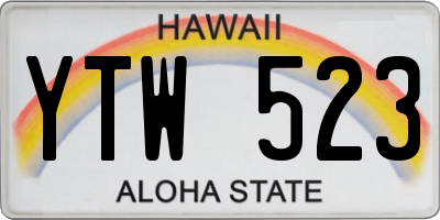 HI license plate YTW523