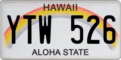 HI license plate YTW526