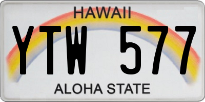 HI license plate YTW577