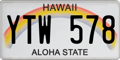 HI license plate YTW578