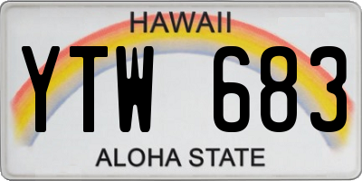 HI license plate YTW683