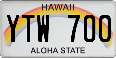 HI license plate YTW700