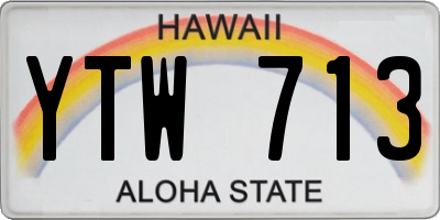 HI license plate YTW713