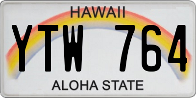 HI license plate YTW764