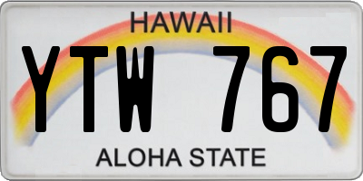 HI license plate YTW767
