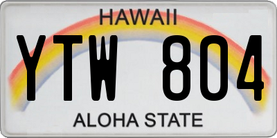 HI license plate YTW804