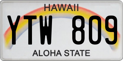 HI license plate YTW809