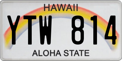 HI license plate YTW814