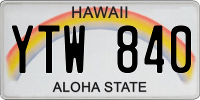 HI license plate YTW840