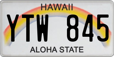 HI license plate YTW845