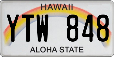 HI license plate YTW848