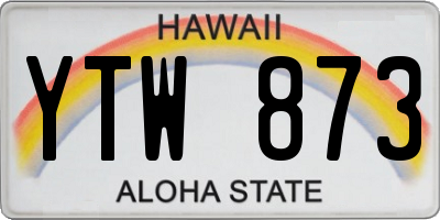 HI license plate YTW873