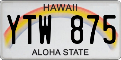 HI license plate YTW875