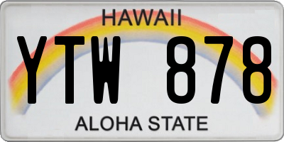 HI license plate YTW878