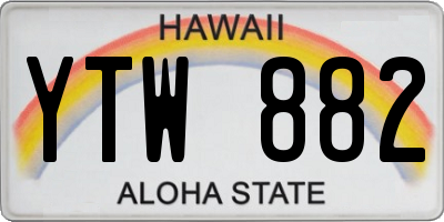 HI license plate YTW882
